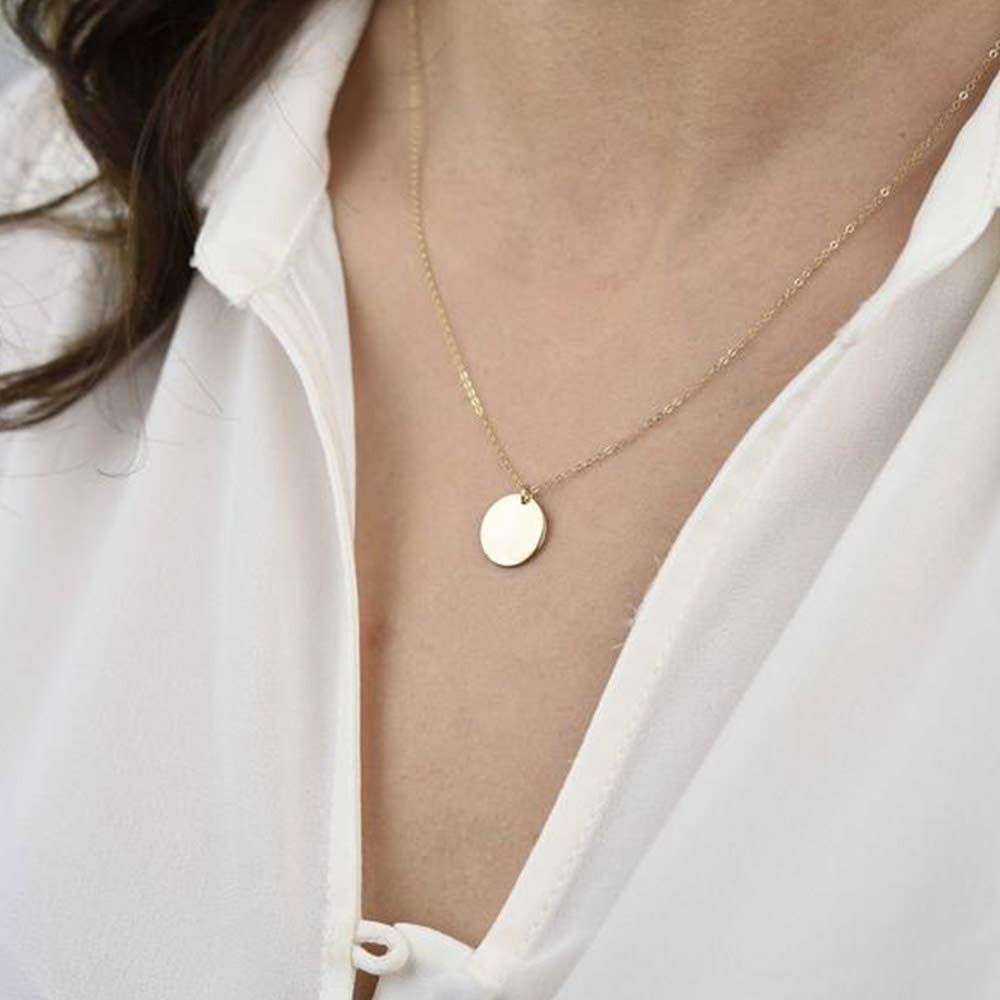 Turandoss Delicate Layering Disc Necklace Multilayer Adjustable Layered Necklaces for Womens Jewelry Necklace Choker