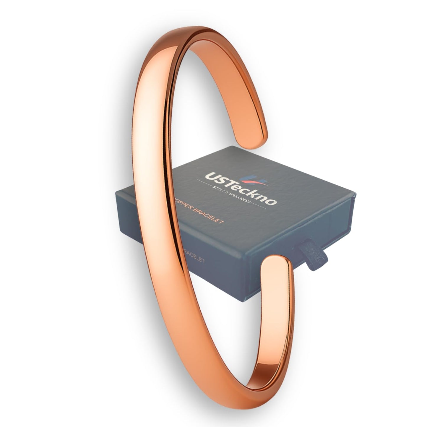 USTeckno Hand Forged 100% Pure Copper Bracelet. Made with Solid High Gauge Copper and Health benefits. Enhance your well-being in style