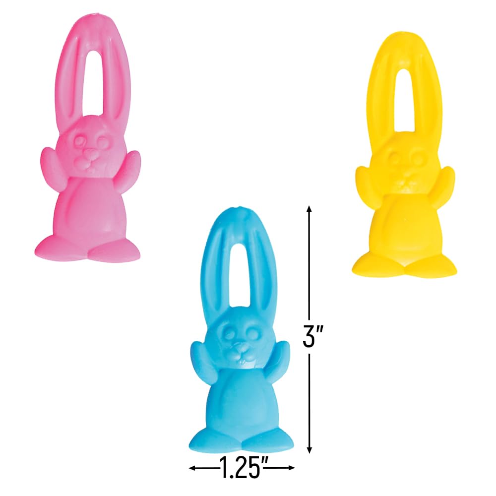 Fun Express Easter Flying Bunnies for Easter - Value Toys - Sticky & Stretch Toys - 12 Pieces