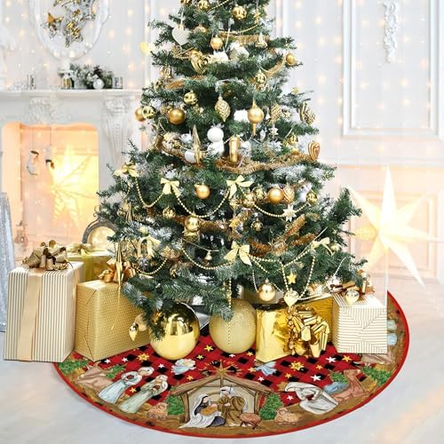 Nativity HOLY Night Christmas Tree Skirt 36 Inches