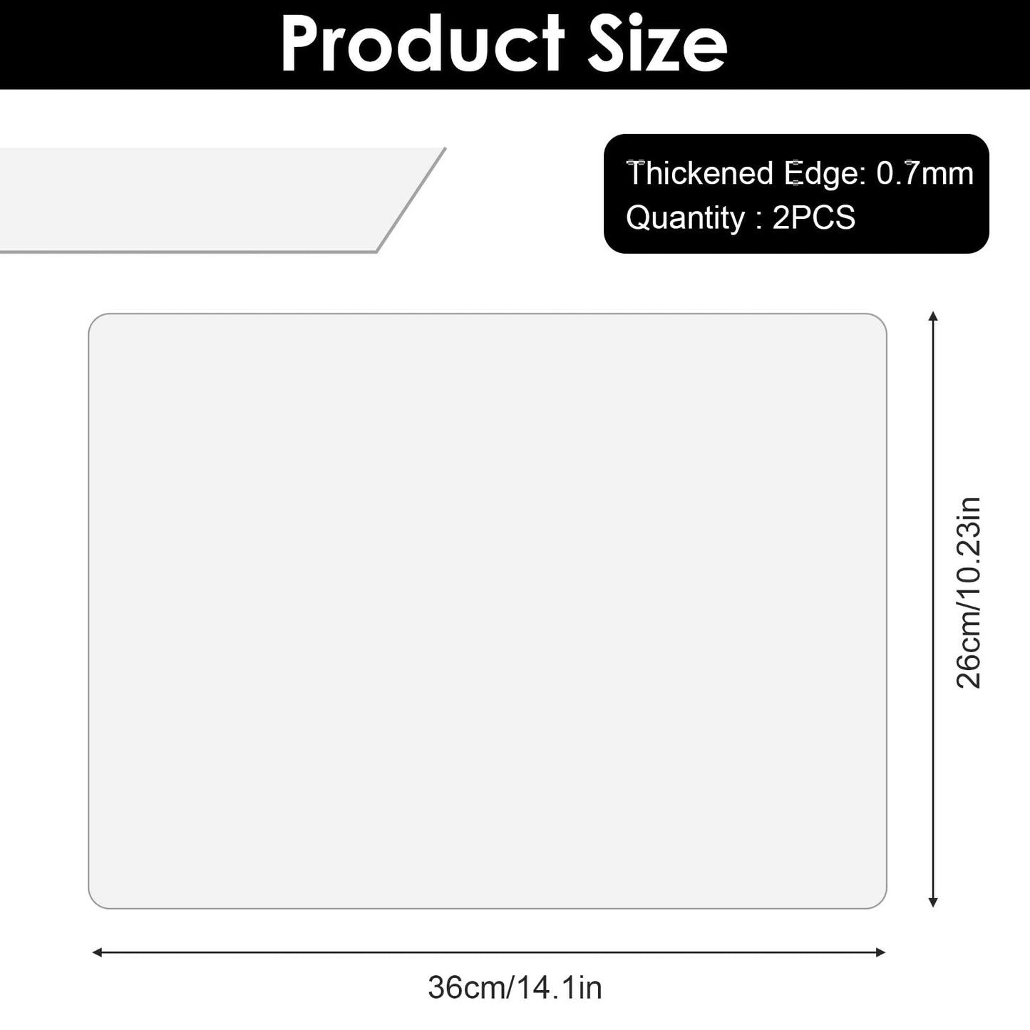 2 PCS Clear Silicone Mat for Kitchen Counter, 14.2”x 10.2” Thick Silicone Counter Mat Nonskid Heat Resistant Countertop Protector Liner Non Stick Pastry Baking Placemats, Easy to Clean (Translucent)