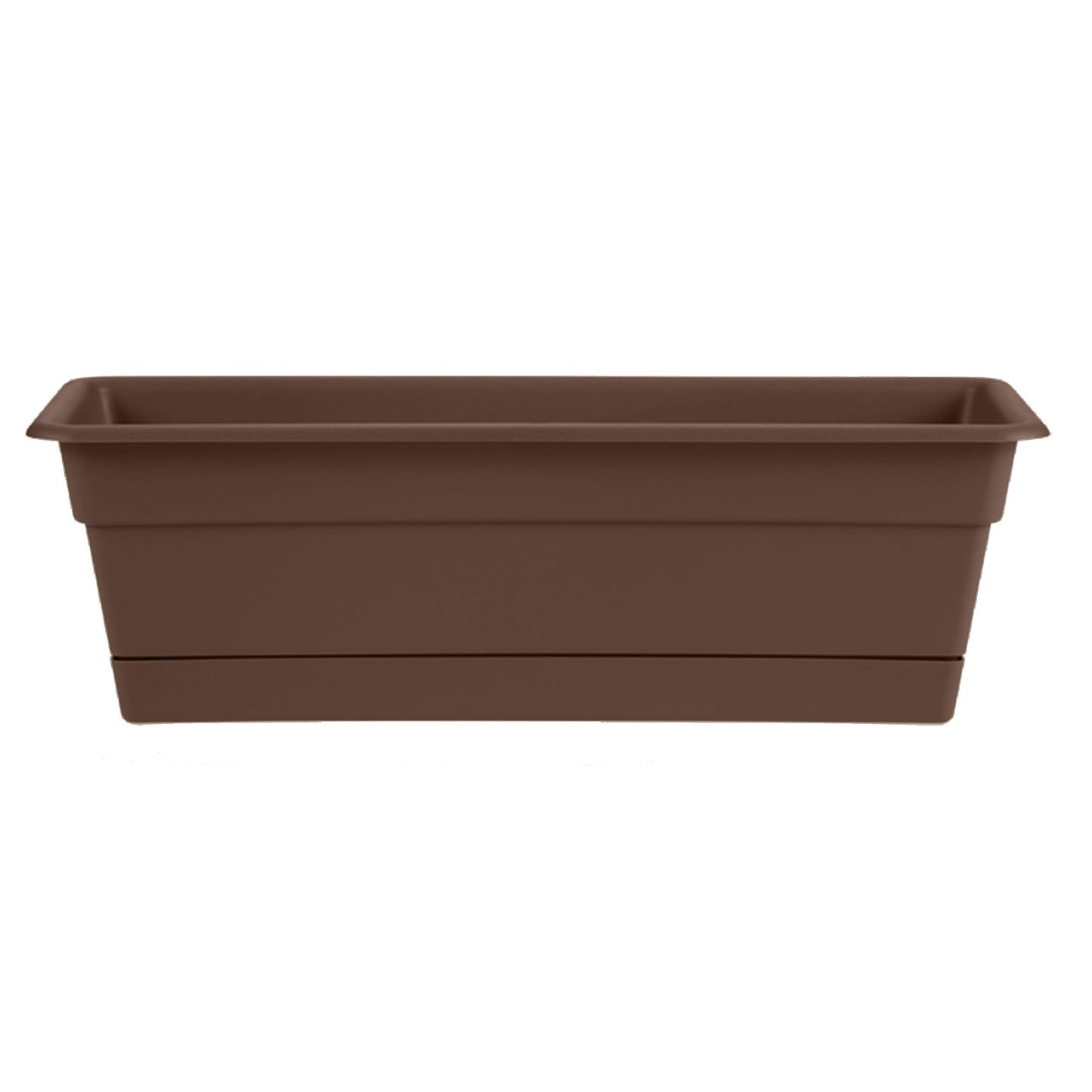 Bloem Dura Cotta Window Box Planter w/Tray, 18", Chocolate (DCBT18-45), 2 Gallon