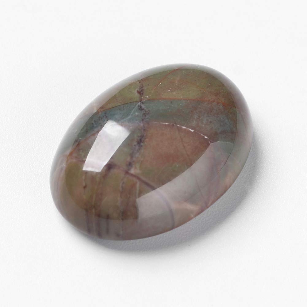 Fashewelry 20Pcs Natural Oval Scenery Agate Flat back Gemstone Cabochons 25x18mm Healing Chakra Crystal Stone Bead Cab Covers No Hole for Jewelry Craft Making