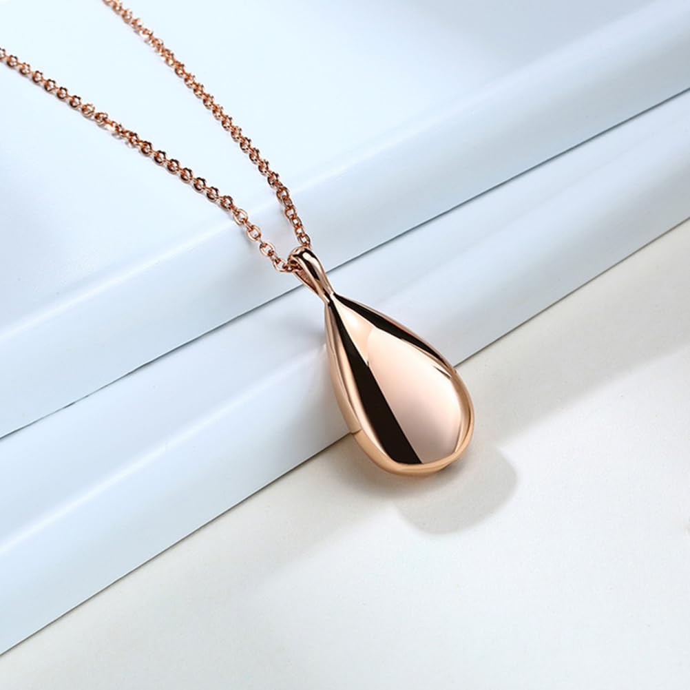 Abaodam Perfume Necklace for Women Aromatherapy Diffuser Pendant Urn Necklace for Ashes Teardrop-Shaped Memorial Jewelry with Chain Essential Oil Scent Keeper