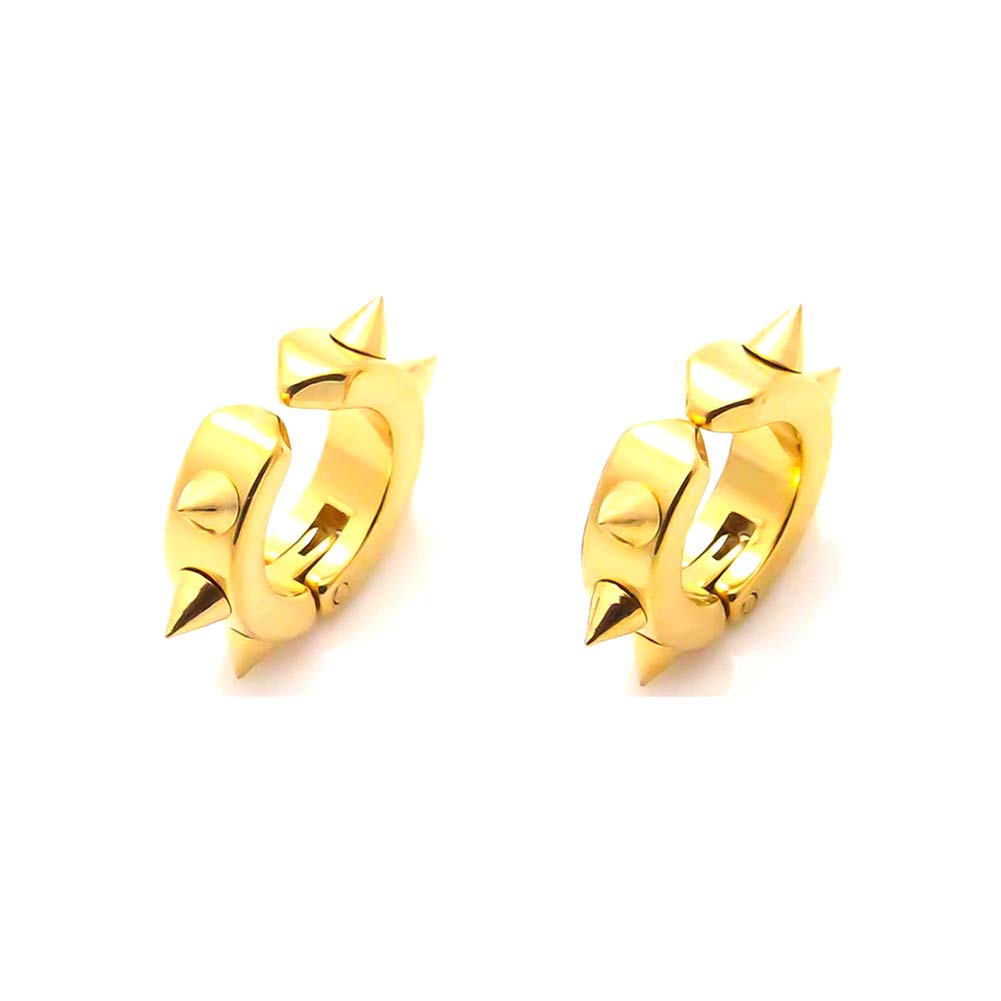 Xusamss Punk Jewelry Stainless Steel Spike Rivet Ear Clip Earrings