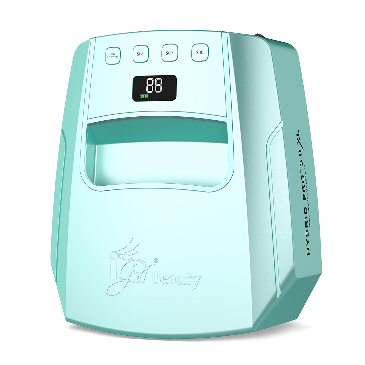 iGel Beauty Hybrid PRO 3.0 XL UV/LED Nail Lamp – Wireless Rechargeable 48W Nail Dryer, Extra Wide Full-Hand Curing, 9000mAh Battery, Smart Timer & Builder Gel Mode, Cordless Professional Lamp