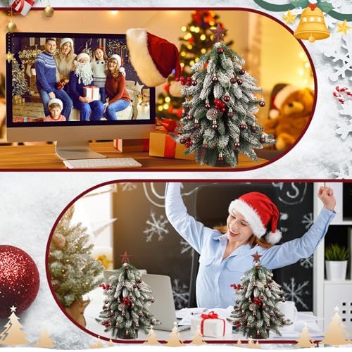 RoundFunny 25 Pcs Mini Christmas Balls Ornaments Set 0.79 Inch Christmas Day Ball Topper Star Tree Hanging Ornaments for Party Decoration(Brown)