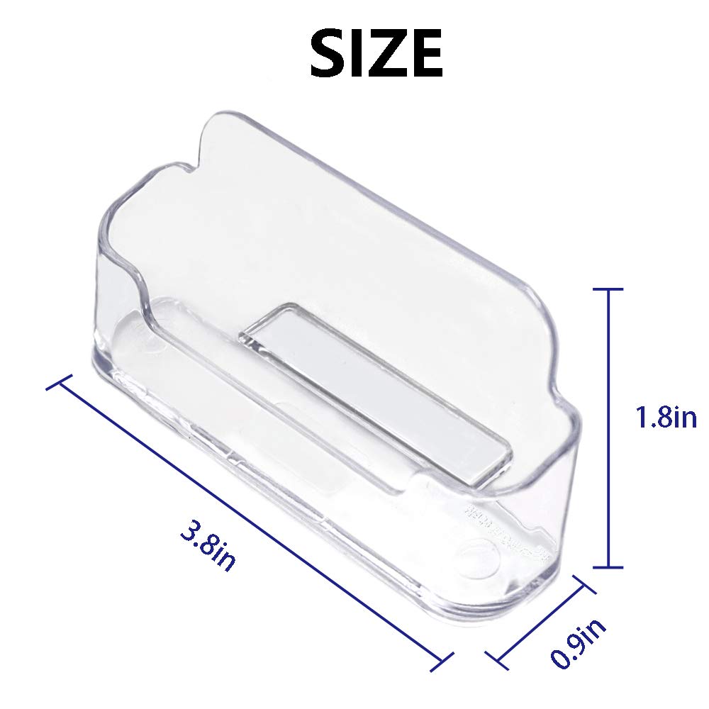 Qizpcer 16 Pack Clear Desktop Business Card Holder Display, Plastic Business Card Stand for Office