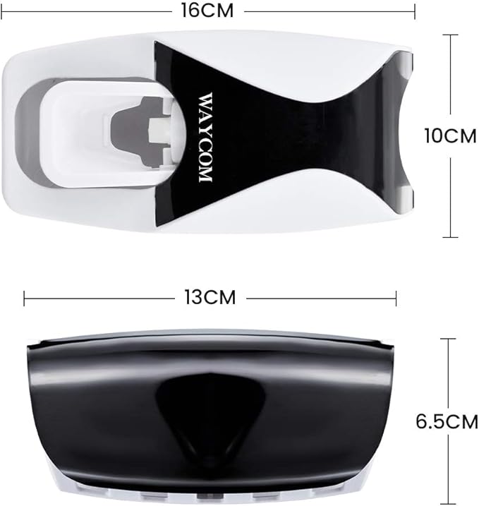 WAYCOM Dust-Proof Toothpaste Dispenser Toothpaste Squeezer Kit (Black)