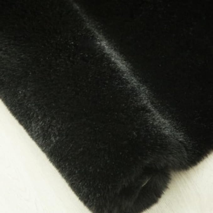 Ghouse Ultra Soft Faux Rabbit Fur Rug 4x6, Machine Washable Area Rugs for Bedroom Fluffy Rugs for Living Room, No-Shedding Carpet Sheepskin Rug Black