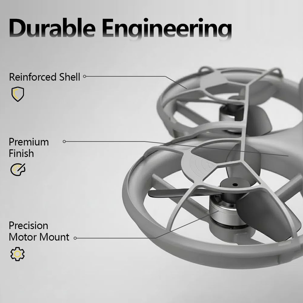 CloudWings Drone with camera for kids and Remote – Beginner RC Drone for Kids with Brushless Motor, Optical Flow Hover, One-Key Takeoff, FPV Video(Grey-Batteries*2)
