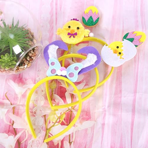 Chicken Rabbits Ears Hairband Photo Props Easters Hair Hoop Headband Party Headpiece Fun Headbands for Music Festival - style: moth purple rabbit ears model