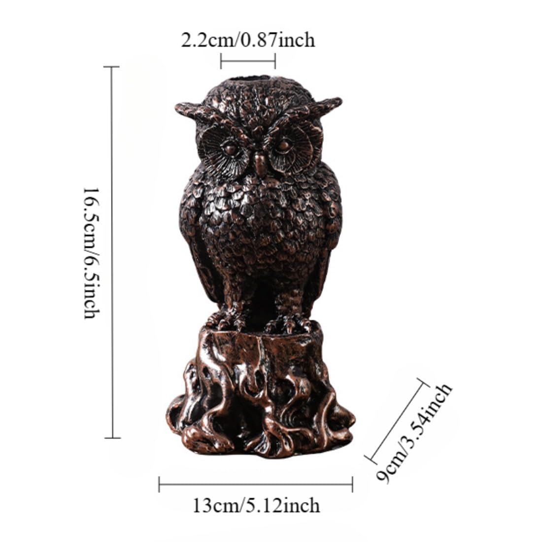 Gothic Owl Candle Holder Statue– Day Decor Witchy Occult Altar Decoration, Bird of Minerva Green Shamrock Candlestick Tabletop Candelabra Statue for Home Room (Owl)