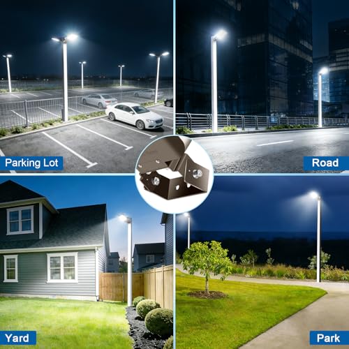 200W LED Parking Lot Lights Commercial Area Security Parking Lot Light with Dusk to Dawn 5000K 30000LM Trunnion Mount IP65 Waterproof 85-277V for Driveways Garage - size: 200W Trunnion Mount