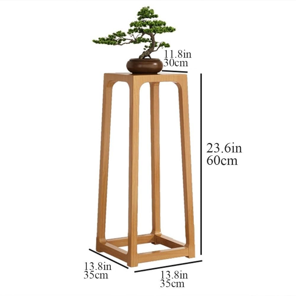 Wood Plant Stand Floor-Standing Display Stand Small Accent Side Table for Sofa Indoor Plant Holder for Living Room Balcony Practical(Brown)