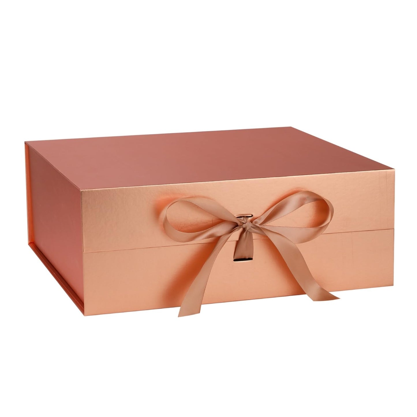 OEMVALATY Rose Gold Gift Box,16x16x6 Inches Gift Boxes with Lids for Presents with Magnetic Closure and Ribbon for Wedding,Storage,Birthday