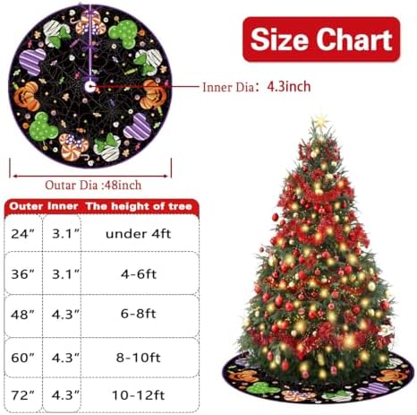 Halloween Tree Skirt 48 Inch Spooky Home Party Decor
