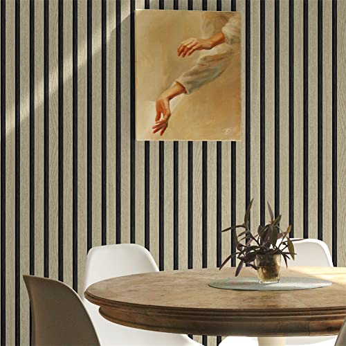 myforHD Wallpaper Peel and Stick Wood Grating Stripe Self-Adhesive Wallpaper Faux Wood Contact Paper Wood Slats Self Adhesive Wall Paper PVC Vinyl Film Removable Waterproof (Wood B, 17.3" x 118") - color: Wood B, size: 17.3" x 118.1"