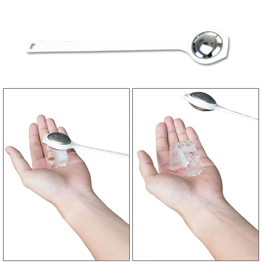 Hdtyyln 3 Pcs Ice Mallet, Ice Tapper, Stainless Steel Mallet for Crushed Ice, Ice Picks, Ice Crushers for Home Use Gadget, Bar Drinks Mixed Tools, Portable Mallet Tool for Bartender, White
