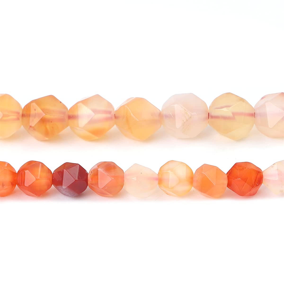 BEADIA Faceted Natural Sunstone Stone Round Beads 8mm 36cm/Strand for Jewelry Making