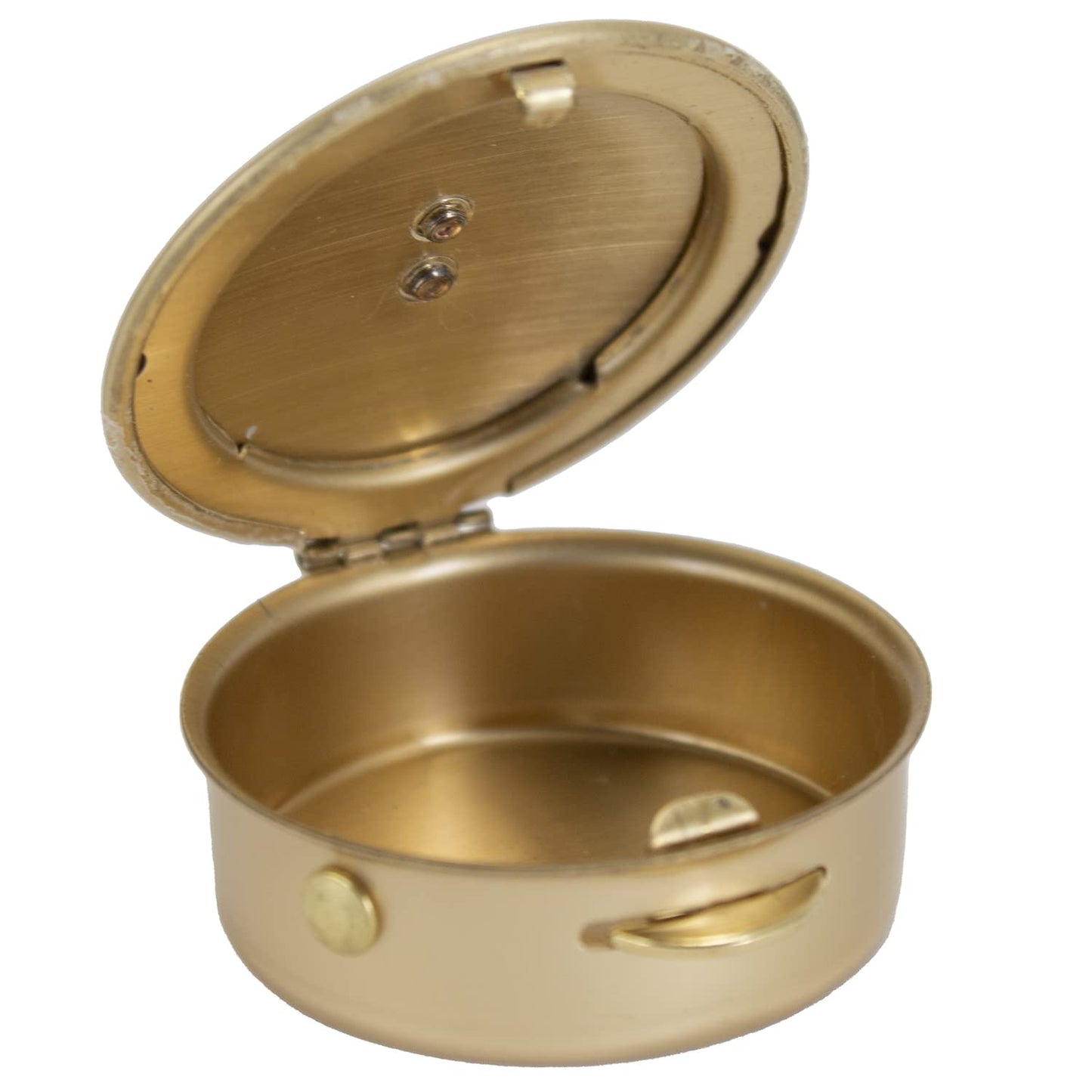 Cathedral Art Metal (Abbey & CA Gift) Polished Brass PYX with Cross/Pill/Keepsake Box, 1.5"x1.5"x.5
