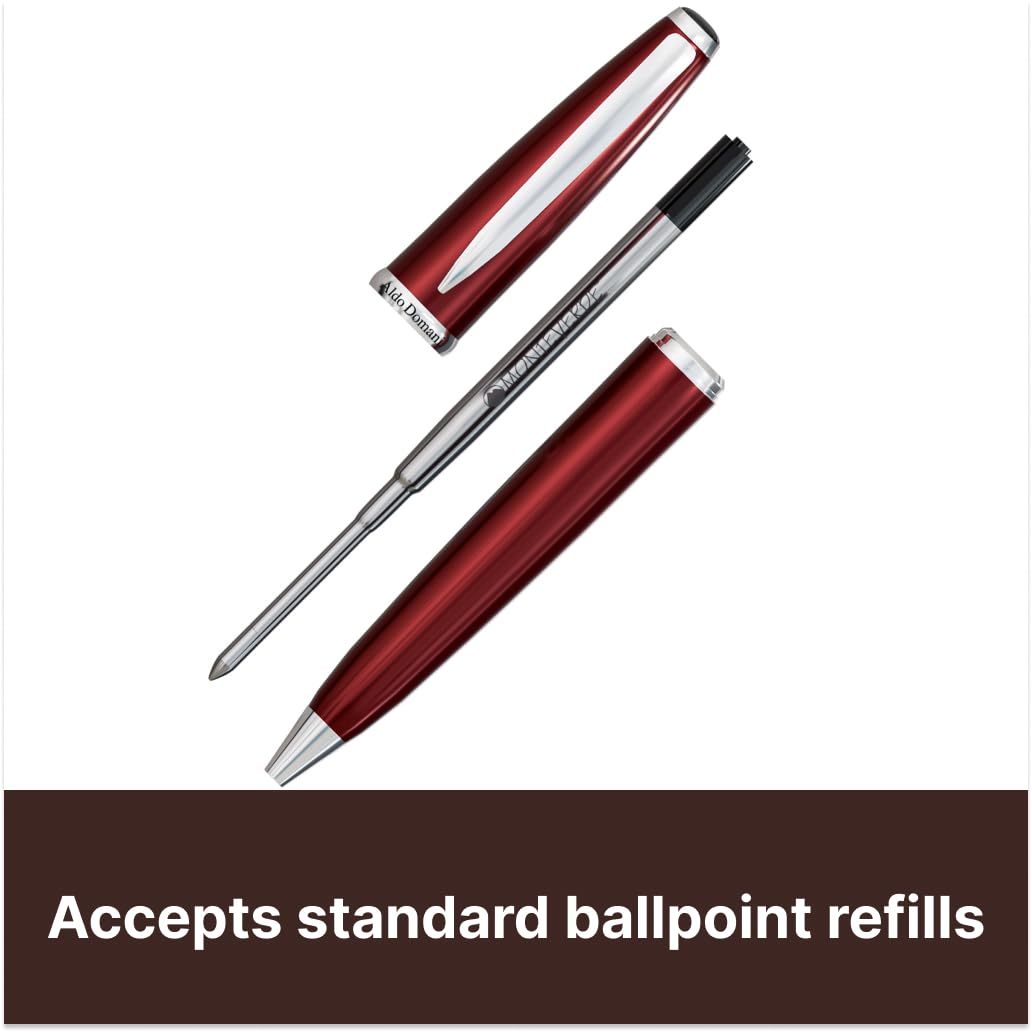 Monteverde USA Aldo Domani Ballpoint Pen - Red, Italian Luxury Design, Smooth Writing