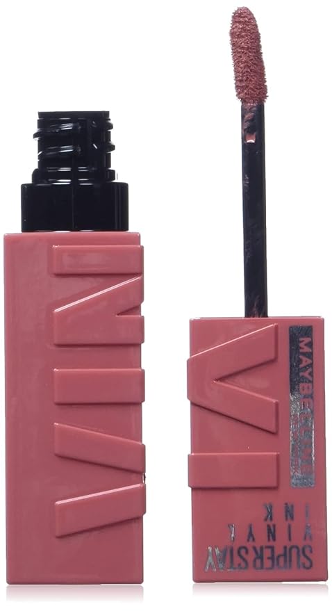 MAYBELLINE Super Stay Vinyl Ink Longwear No-Budge Liquid Lipcolor Peachy Nude and Berry Burgundy, 0.14 fl oz Each, 2 Count