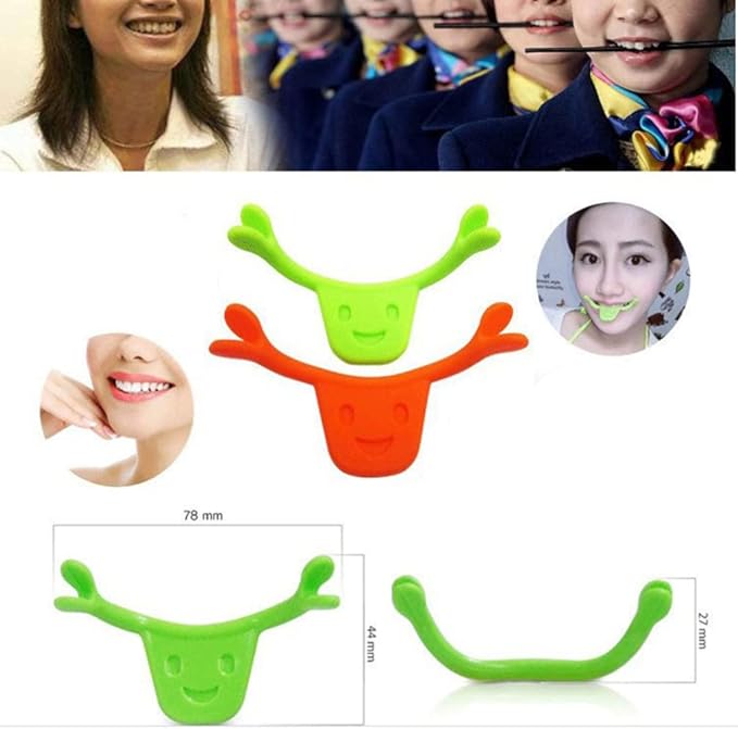 BESPORTBLE 2pcs Smiling Maker Face Trainer Smile Beauty Exerciser Silicone Smile Trainer Corrector Mouth Exerciser Lips Trainer for Muscles Stretching Lifting Exercise