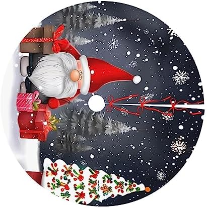 Christmas Gnome Christmas Trees Skirts 36", Xmas Gifts Candle Xmas Tree Cloth Mats for Holiday Party Decor Gift, Festival, Home Decoration