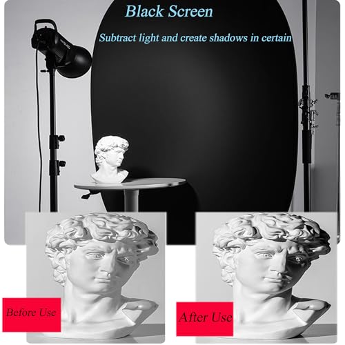 5x7ft/1.5x2m Chromakey Black White Backdrop with 7.8ft/2.4m Stand, 2-in-1 Reversible Collapsible Pop-Up Black White Screen Background Panel for Photography Studio, Live Streaming, Video Shooting - color: Black/White