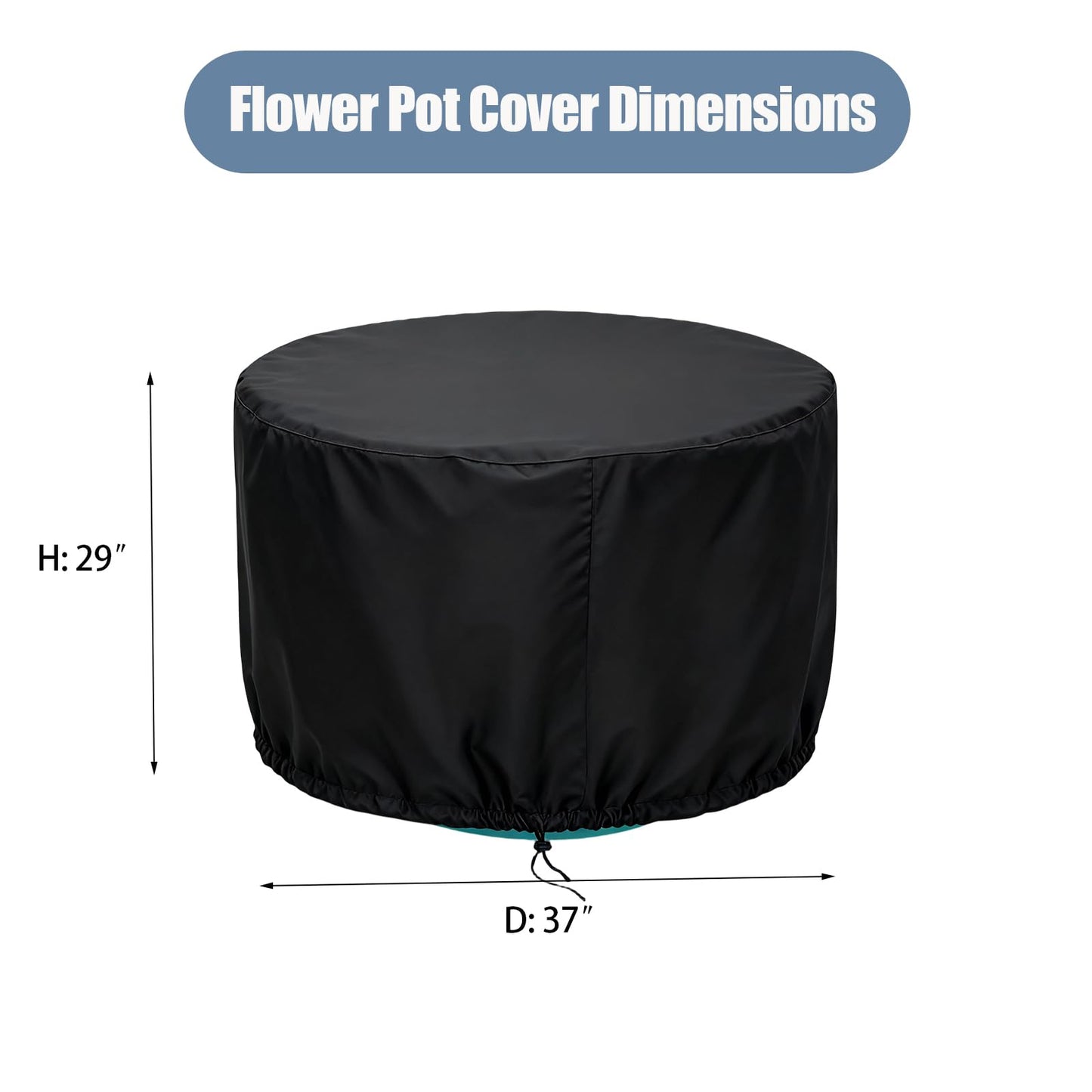 Loenel Large Ceramic Rounded Pot Cover, Waterproof Large Ceramic Planter Cover, Cold-Resistant Outdoor Flower Pots Covers- 37"D x 29"H
