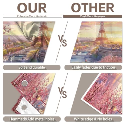 8x6ft Fabric Eiffel Tower Backdrop Paris Landscape Floral Lake Bridge Photography Background Wedding Girls Birthday Party Decorations Photo Booth Props - size: 8'x6'