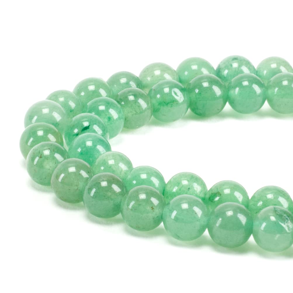 Cherry Tree Collection | 100PCS 6mm Green Aventurine Gemstone Round Beads for Jewelry Making | Includes Storage Box, Elastic String, and Needles