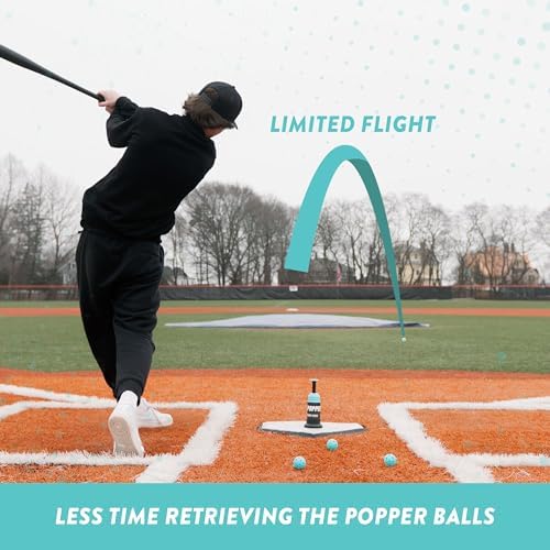 Bandit Sports Mini Popper Plastic Baseballs, Made of Impact-Resistant and Rebounding Material, Perfect Practice Baseballs & Hitting Ball Training (24 Count, Mini Popper Balls)