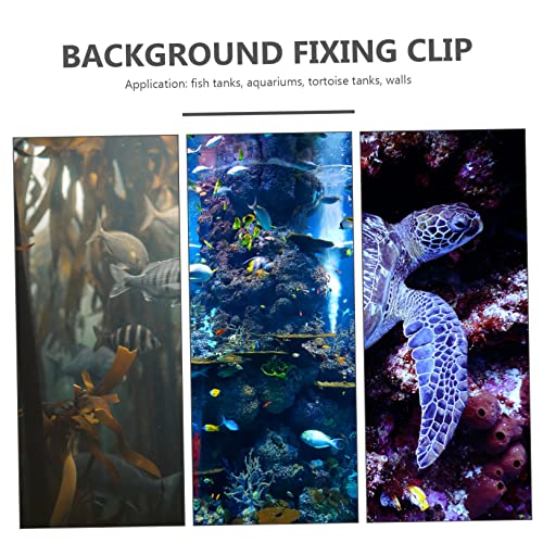 HANABASS 2Pcs Transparent Acrylic Fish Tank Backdrop Clips Durable Aquarium Background Fixing Clamps Easy to Install Suitable for Front Back Use for Fish Tank Decor