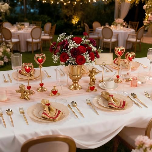 SUT 72-Count Pink Plastic Plates Disposable 7.5 Inch - Scalloped Edge Dessert Plates for Valentine’s Day, Parties, Birthdays, Weddings | Lightweight & Durable Disposable Dinnerware (72 Pack) - color: Pink, size: 7.5 Inch