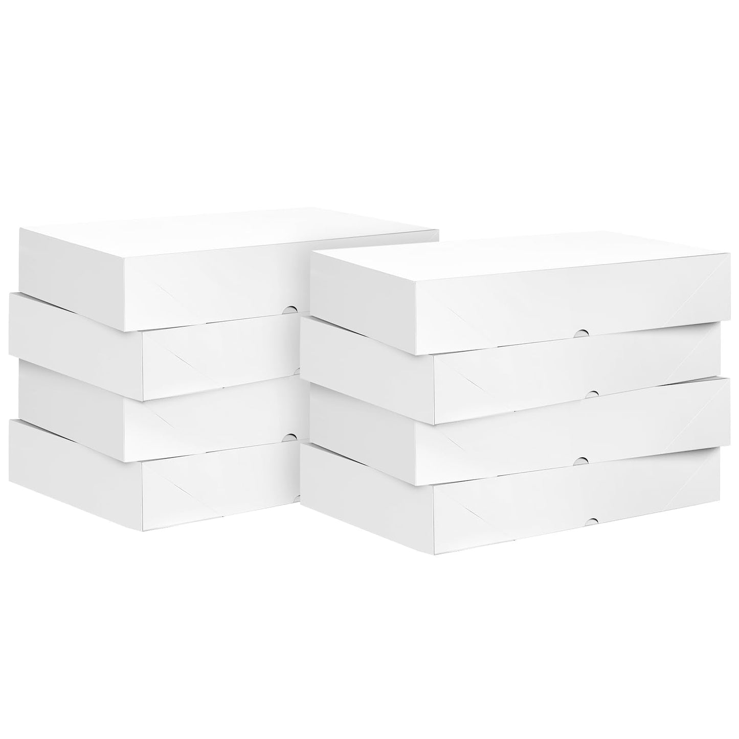 Ocmoiy 8 Pack Large Gift Boxes with Lids, 17 x 11 x 4 Inches Extra Deep White Gift Boxes for Presents, Auto Pop-up Clothes Box for Robes Shirts Blankets and Bulky Presents