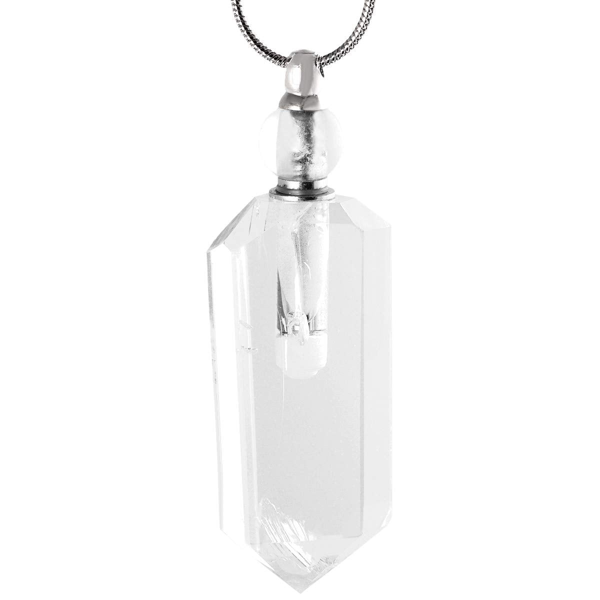 TUMBEELLUWA Essential Oil Diffuser Aromatherapy Stone Pendant Necklace for Unisex,Healing Crystal Point Gemstone Necklace for Women and Men, Rock Quartz Stone