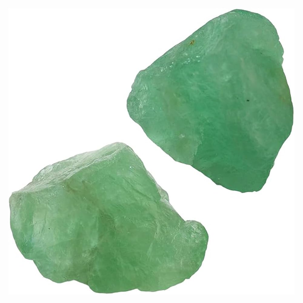 2PCS Natural Raw Stone Healing Crystals Bulk Healing Gemstones for Reiki Tumbling Fountain Rocks Meditation Garden Home Decor (Green Fluorite)