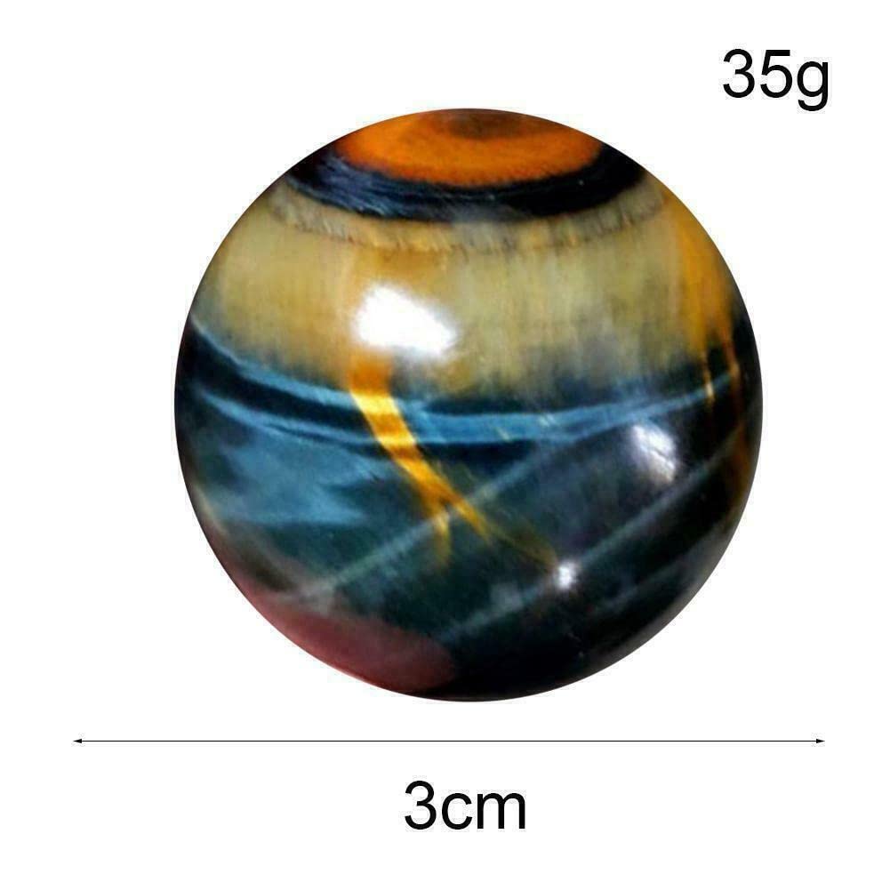 TEAMWILL 2pcs Natural Blue Tiger's Eye Jasper Quartz Sphere Crystal Ball Healing Rock Gifts
