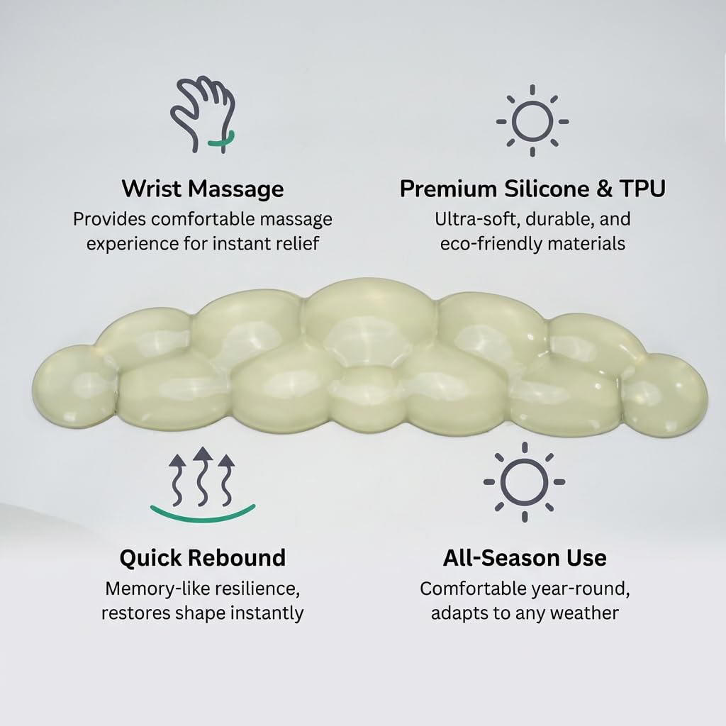 Ultimate Cute Ergonomic Wrist Rest – Instant Relief, Cloud-Like Comfort, Premium Silicone & TPU, Ultra-Soft, Durable, Gift-Boxed for Office, Study, Gaming & More