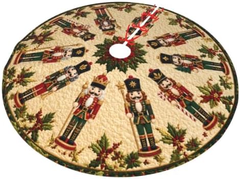 Christmas Nutcracker Christmas Tree Skirt Xmas Tree Skirt, Winter Christmas Tree Mat for Home Party Holiday Indoor Outdoor Decorations