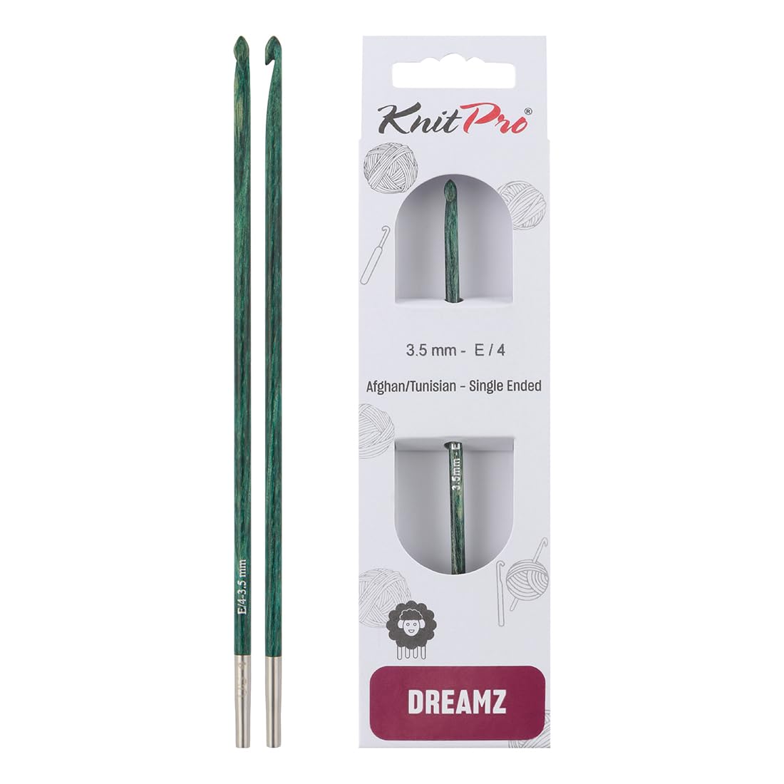 KnitPro Dreamz Afghan/Tunisian Crochet Hook | US Size E (3.5mm)