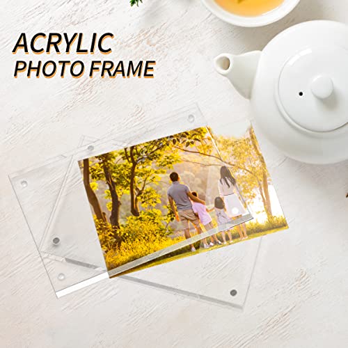 Sezanrpt Acrylic Photo Frames 3.5x5 Double Side Magnets Picture Frame, Magnetic Picture Frames for 3x4, 3x5, 3.5x4.5 photo, 10 + 10MM Thickness 1Pack - size: 3.5'' x 5''