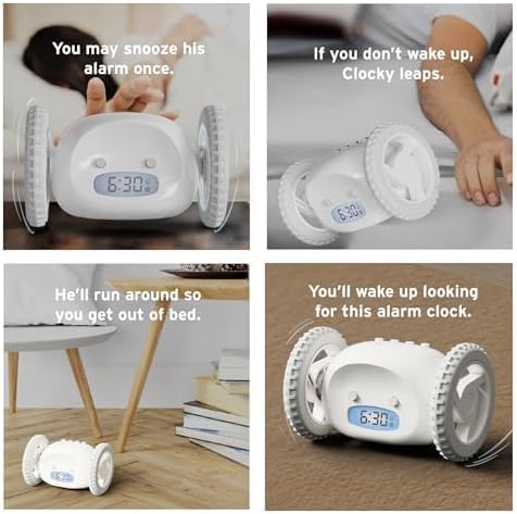 CLOCKY Alarm Clock on Wheels – Loud Rolling Alarm Clock for Heavy Sleepers