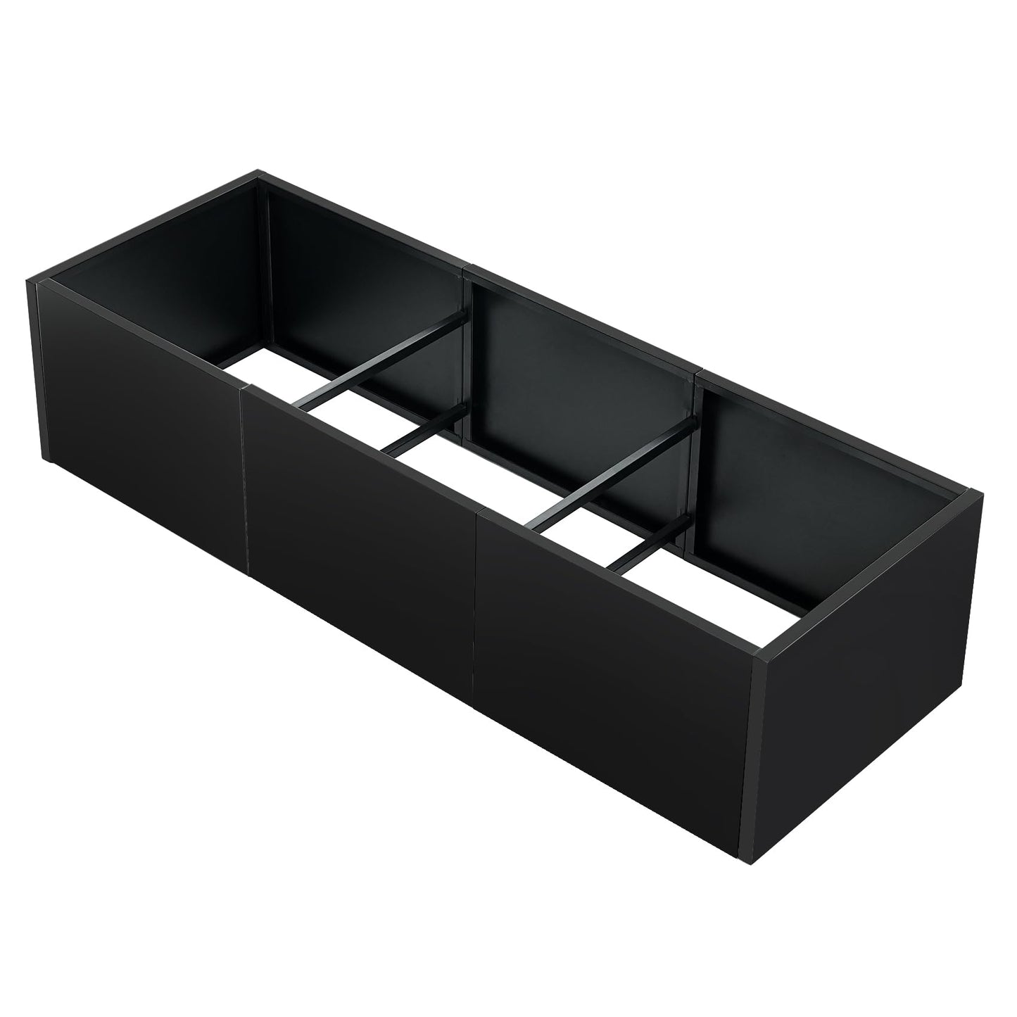 Garvee Large Metal Planter Box for Outdoor Plants, 51"X18"X12" Heavy Duty Steel Rectangular Planter with Snap-on Assembly, Open Base Design (No Bottom), for Garden Patio Yard