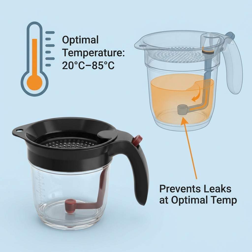 QWORK Fat Separator, 4 Cups / 1000 ml Grease Separator with Bottom Release - Soup Oil Separator Measuring Cup for Cooking