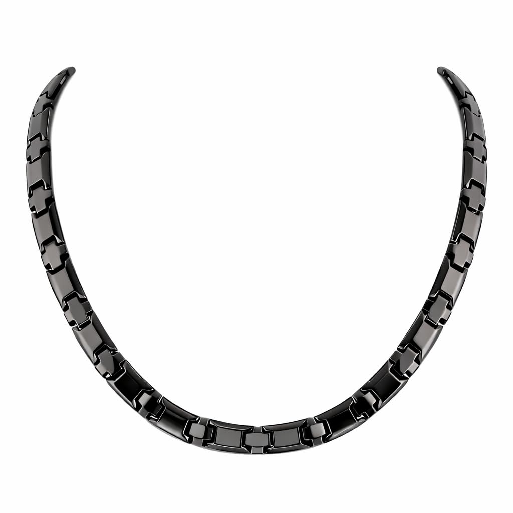 38® Titanium Magnetic Field for Pain Cross Necklace for Men Large Width Germanium Field Therapy Couples Husband(19.17(in), Black)