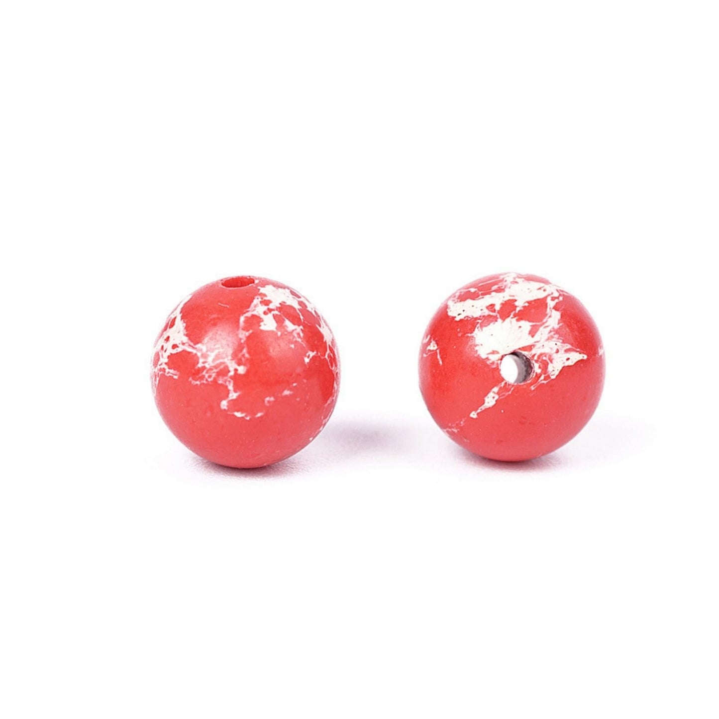100Pcs Natural Stone 6mm Red Imperial Jasper Round Loose Gemstone Energy Healing Beads Hole Size 1mm DIY Smooth Beads for Bracelet Necklace Earrings Jewelry Making