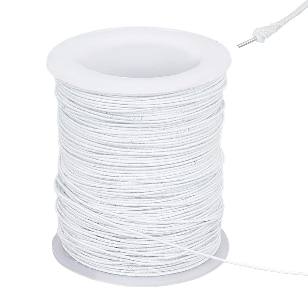 OLYCRAFT 50 Yards/45.7m White Wire Cotton Covered Cloth Covered Stem Floral Wire with Metal Wire Inside Cotton Covered Millinery Wire for Sewing Supplies DIY Making Accessories